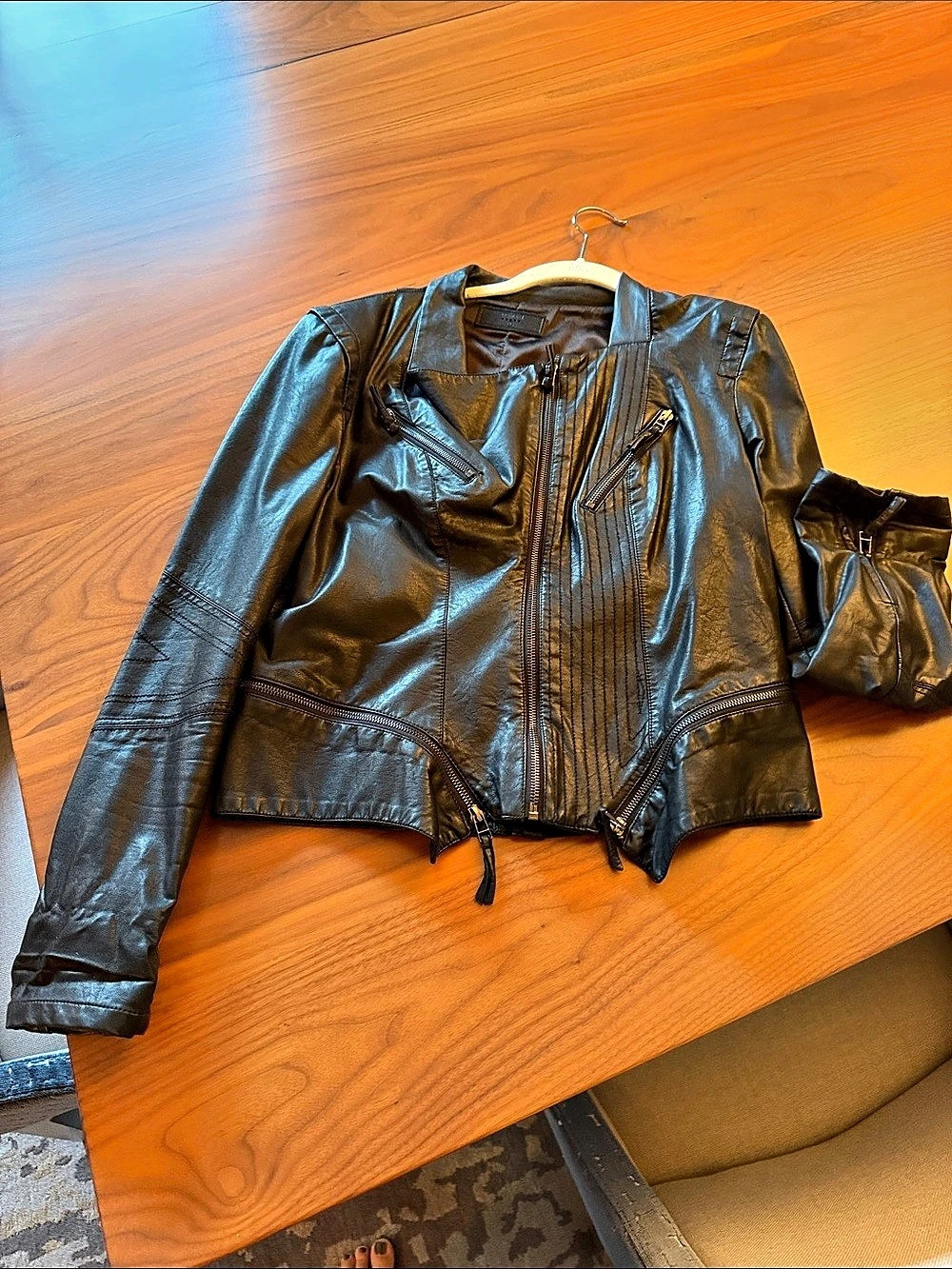 Blank NYC Women's Black Faux Leather Moto Jacket